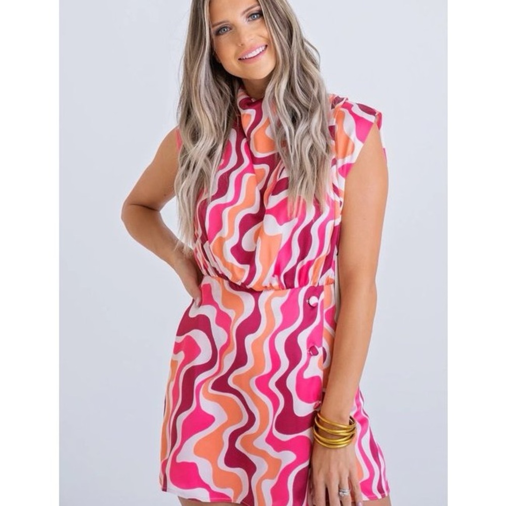 Karlie Pink and Orange Swirl Romper